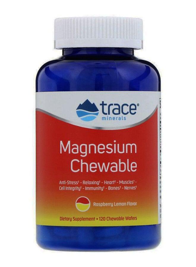 Trace Minerals Research Magnesium Chewable Raspberry Lemon Flavor - 120 Chewable Wafers - Image 1